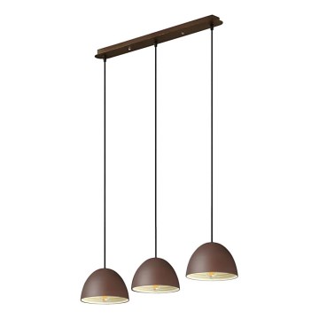 Ideal Lux - Kattokruunu johdossa FOLK 3xE27/60W/230V ruskea