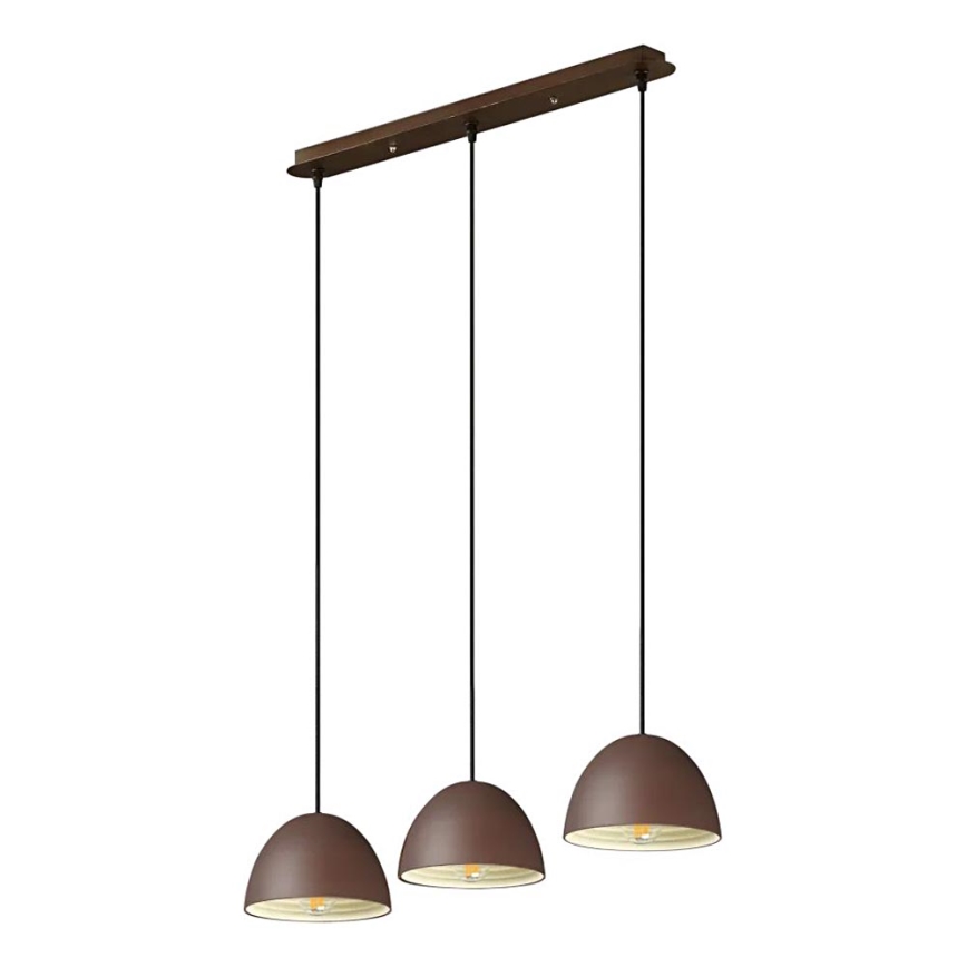 Ideal Lux - Kattokruunu johdossa FOLK 3xE27/60W/230V ruskea