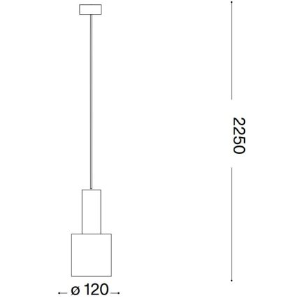 Ideal Lux - Kattokruunu johdossa HOLLY 1xE27/60W/230V halkaisija 12 cm musta