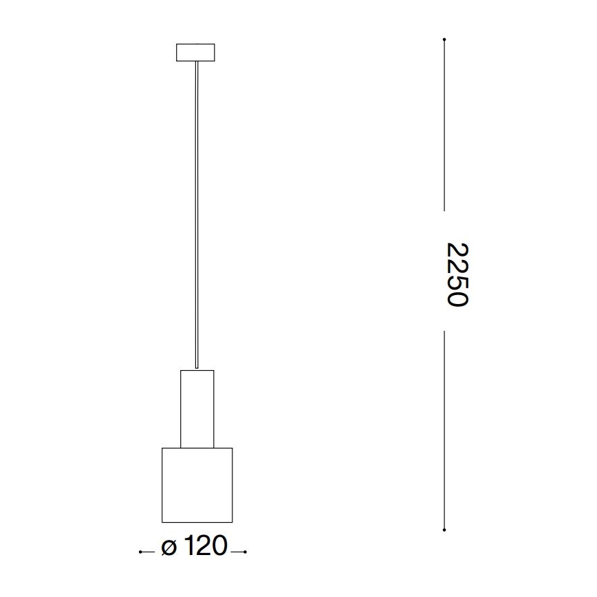 Ideal Lux - Kattokruunu johdossa HOLLY 1xE27/60W/230V halkaisija 12 cm musta