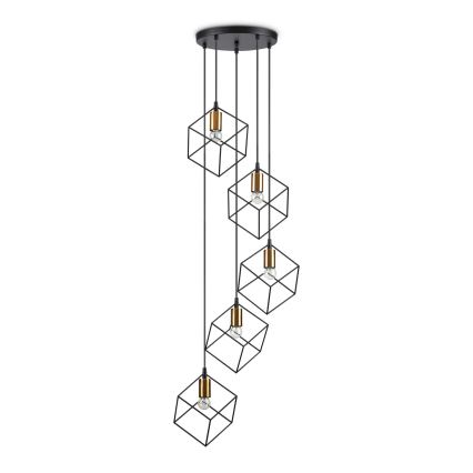 Ideal Lux - Kattokruunu johdossa ICE 5xE27/60W/230V halkaisija 50 cm musta
