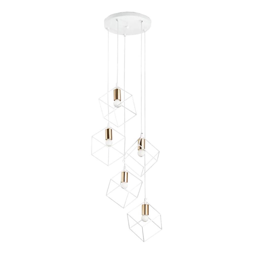 Ideal Lux - Kattokruunu johdossa ICE 5xE27/60W/230V halkaisija 50 cm valkoinen