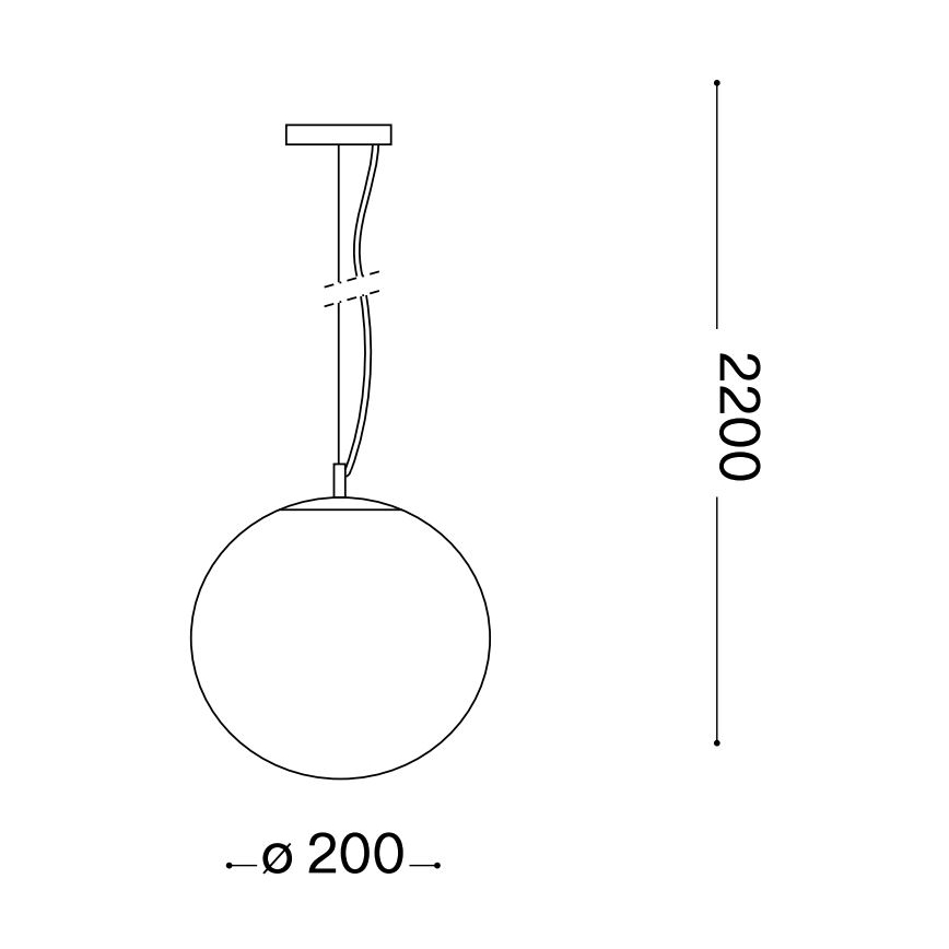 Ideal Lux - Kattokruunu johdossa MAPA 1xE27/42W/230V halkaisija 20 cm läpinäkyvä