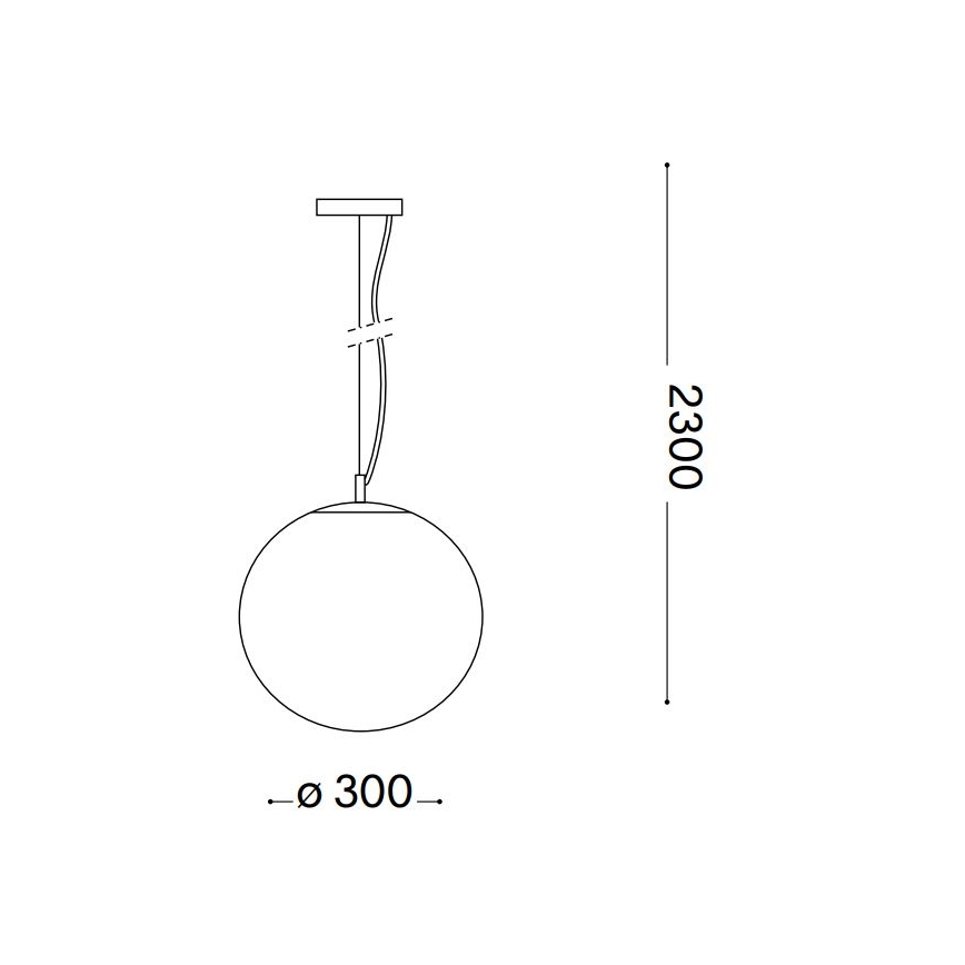 Ideal Lux - Kattokruunu johdossa MAPA 1xE27/42W/230V halkaisija 30 cm läpinäkyvä
