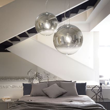 Ideal Lux - Kattokruunu johdossa MAPA 1xE27/42W/230V halkaisija 50 cm harmaa/savuinen