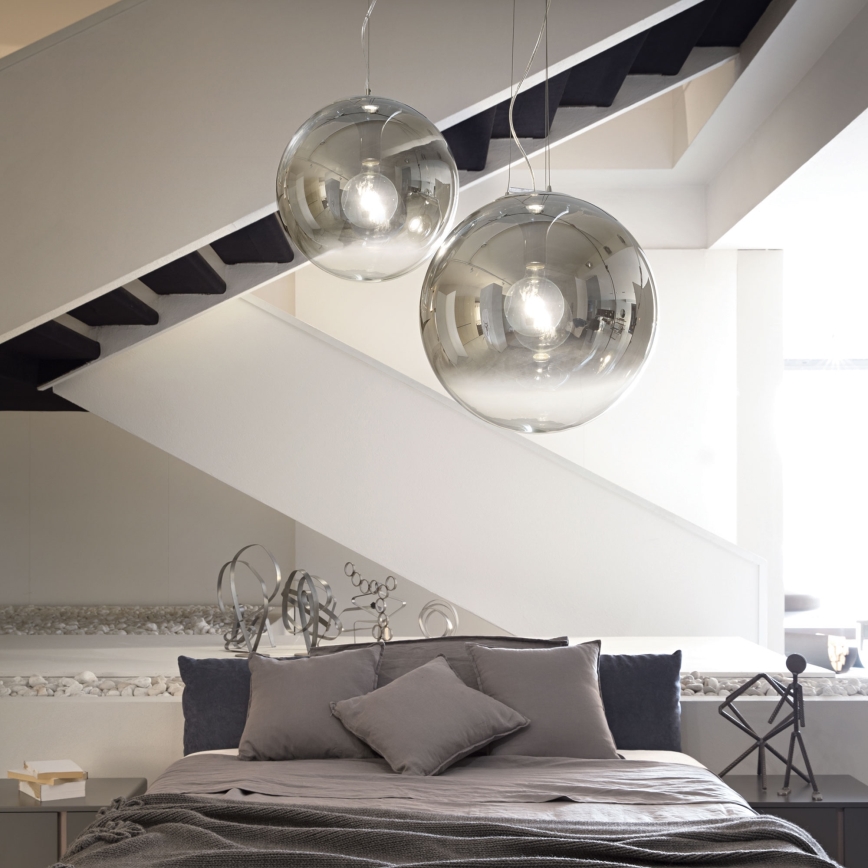 Ideal Lux - Kattokruunu johdossa MAPA 1xE27/42W/230V halkaisija 50 cm harmaa/savuinen
