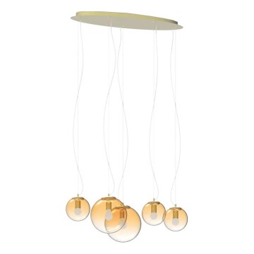 Ideal Lux - Kattokruunu johdossa MAPA 5xE27/42W/230V kulta/savuinen