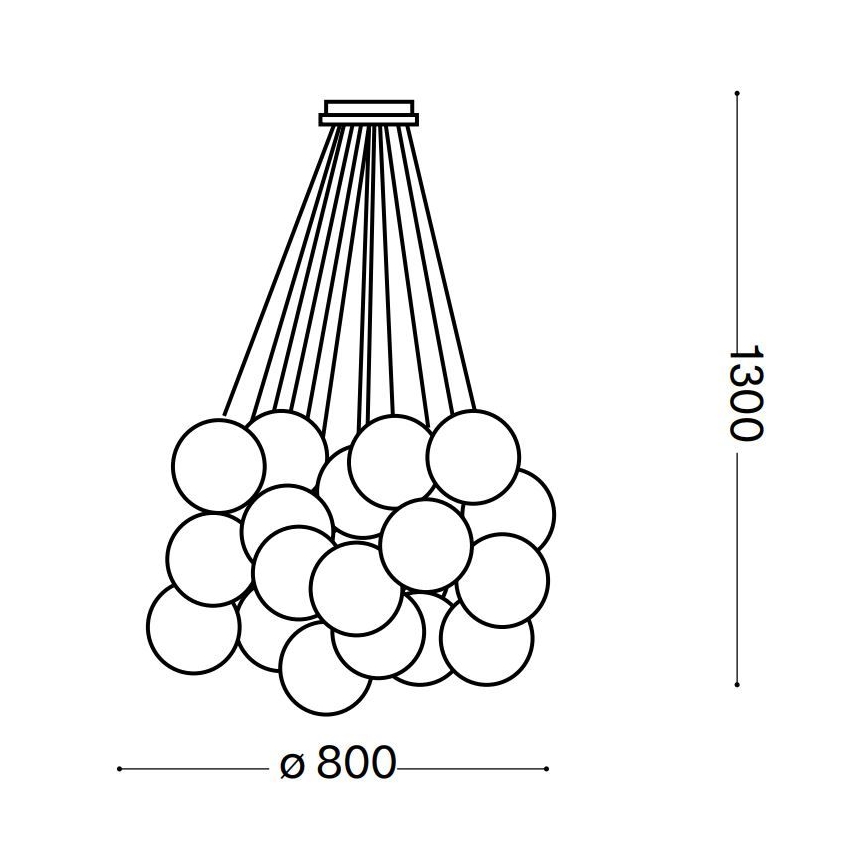 Ideal Lux - Kattokruunu johdossa MAPA PLUS 22xE14/40W/230V