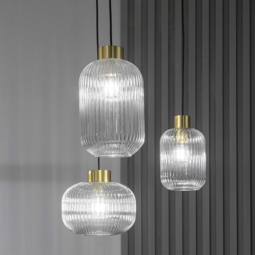 Ideal Lux - Kattokruunu johdossa MINT 1xE27/60W/230V halkaisija 24 cm läpinäkyvä