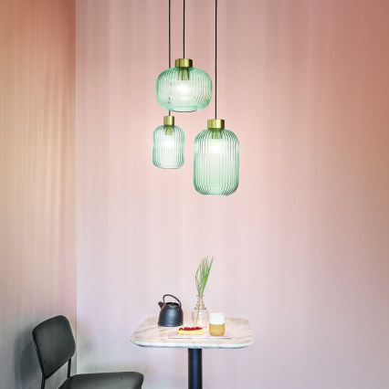 Ideal Lux - Kattokruunu johdossa MINT 1xE27/60W/230V halkaisija 24 cm vihreä