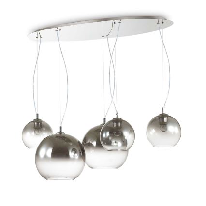 Ideal Lux - Kattokruunu johdossa NEMO PLUS 5xE27/42W/230V savuinen