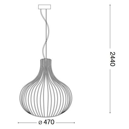 Ideal Lux - Kattokruunu johdossa ONION 1xE27/60W/230V halkaisija 47 cm