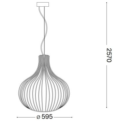 Ideal Lux - Kattokruunu johdossa ONION 1xE27/60W/230V halkaisija 59,5 cm