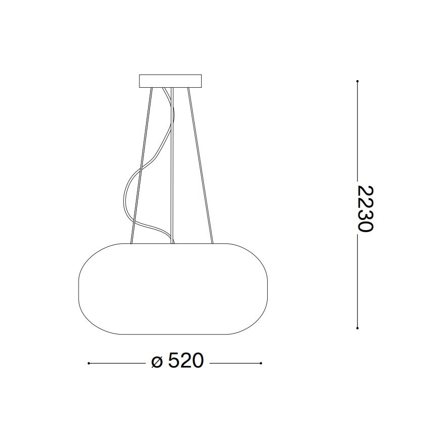 Ideal Lux - Kattokruunu johdossa ULISSE 3xE27/60W/230V halkaisija 52 cm valkoinen
