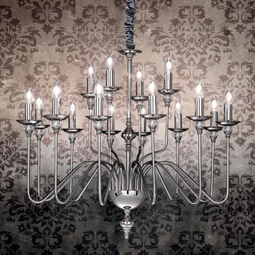 Ideal Lux - Kattokruunu ketjussa ARTU 16xE14/40W/230V halkaisija 90 cm kiiltävä kromi