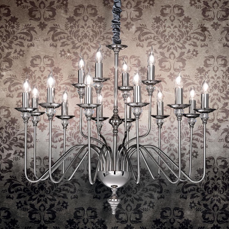 Ideal Lux - Kattokruunu ketjussa ARTU 16xE14/40W/230V halkaisija 90 cm kiiltävä kromi