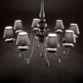Ideal Lux - Kattokruunu ketjussa BLANCHE 8xE14/40W/230V halkaisija 92 cm musta