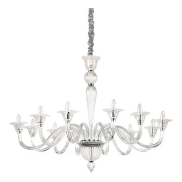 Ideal Lux - Kattokruunu ketjussa BRIGITTA 12xE14/40W/230V halkaisija 120 cm läpinäkyvä