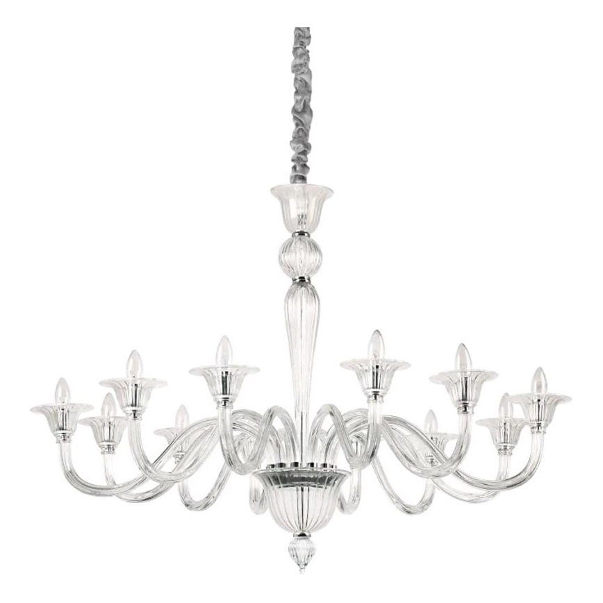Ideal Lux - Kattokruunu ketjussa BRIGITTA 12xE14/40W/230V halkaisija 120 cm läpinäkyvä