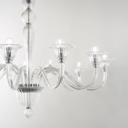 Ideal Lux - Kattokruunu ketjussa BRIGITTA 12xE14/40W/230V halkaisija 120 cm läpinäkyvä