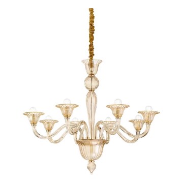 Ideal Lux - Kattokruunu ketjussa BRIGITTA 8xE14/40W/230V halkaisija 89 cm messinki