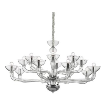 Ideal Lux - Kattokruunu ketjussa CASANOVA 16xE14/40W/230V halkaisija 120 cm läpinäkyvä