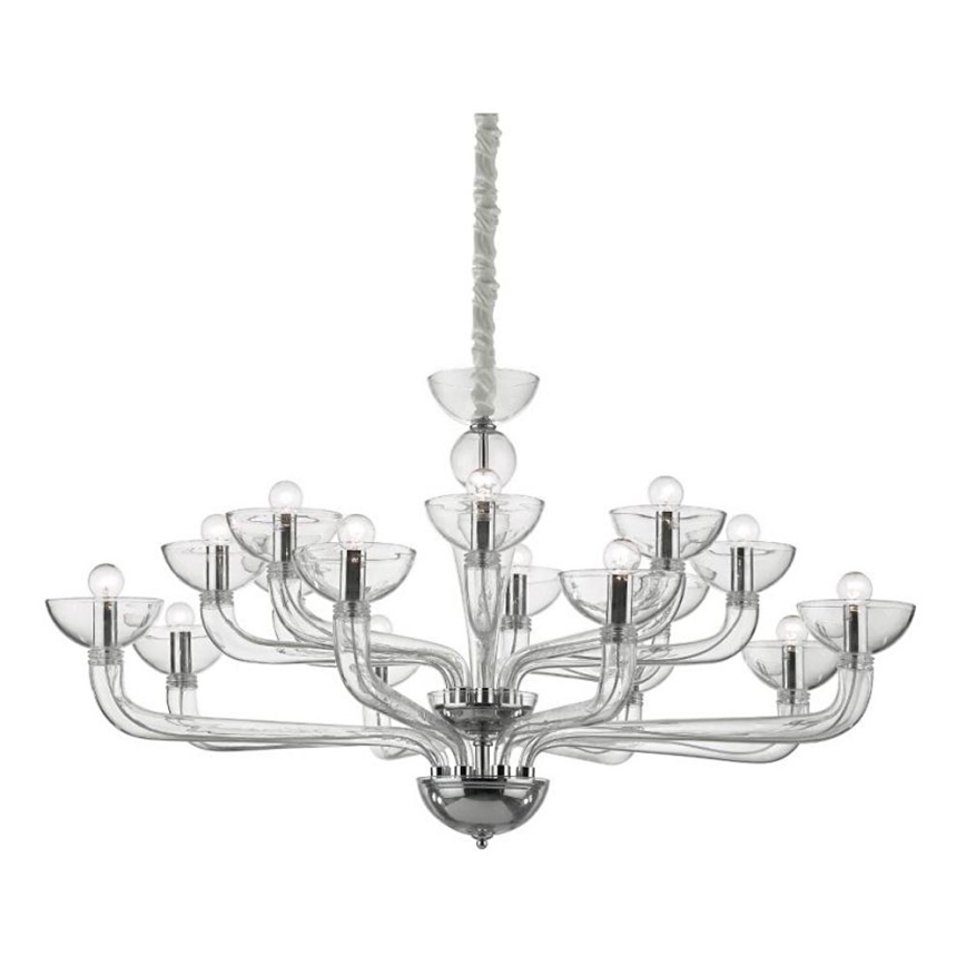 Ideal Lux - Kattokruunu ketjussa CASANOVA 16xE14/40W/230V halkaisija 120 cm läpinäkyvä