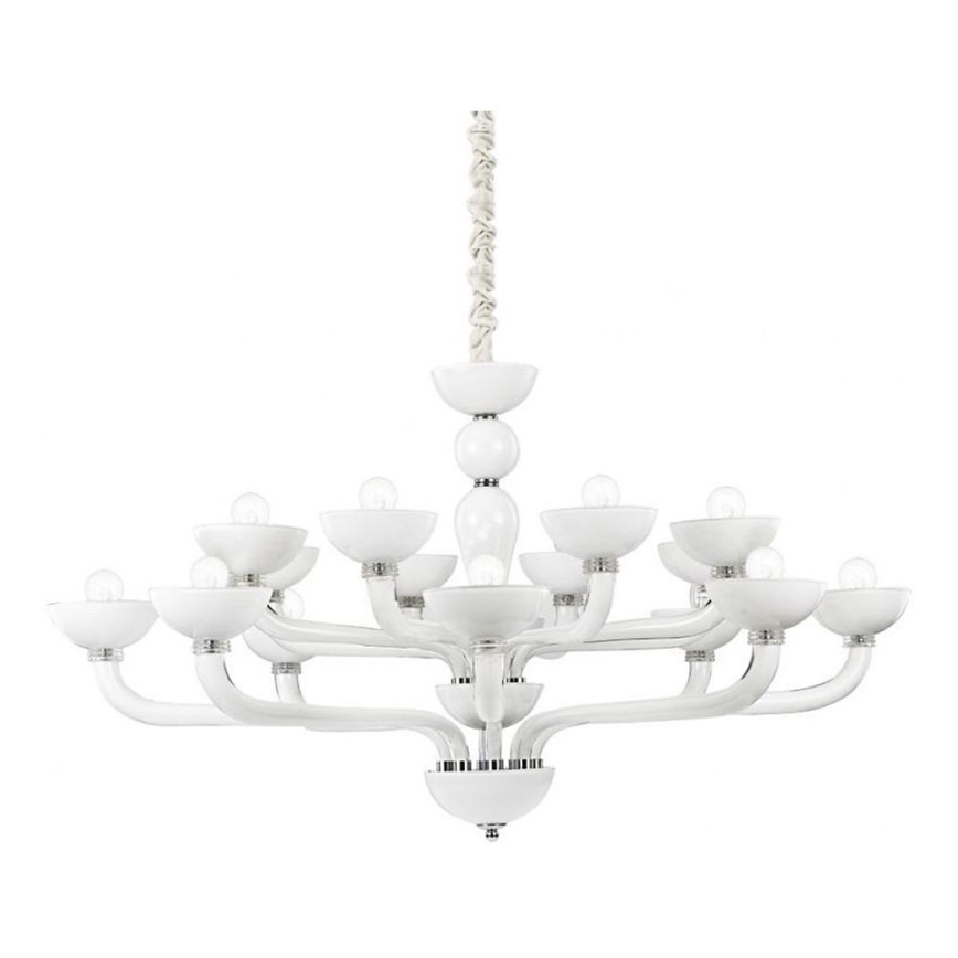 Ideal Lux - Kattokruunu ketjussa CASANOVA 16xE14/40W/230V halkaisija 120 cm valkoinen