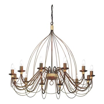 Ideal Lux - Kattokruunu ketjussa CORTE 12xE14/40W/230V halkaisija 95 cm kupari