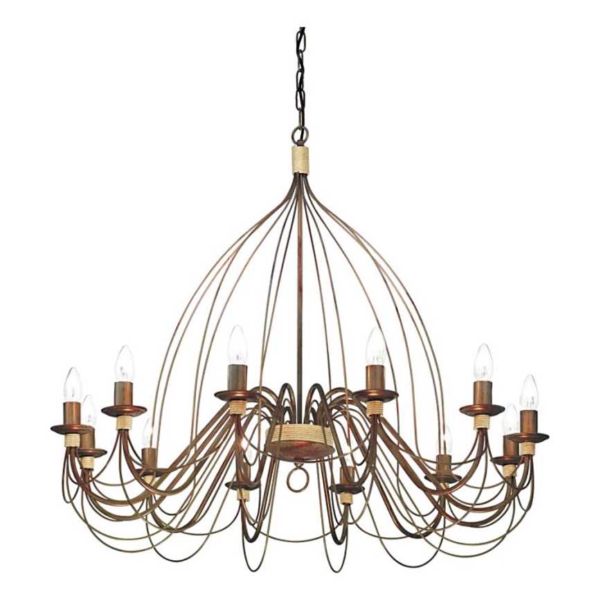 Ideal Lux - Kattokruunu ketjussa CORTE 12xE14/40W/230V halkaisija 95 cm kupari