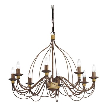 Ideal Lux - Kattokruunu ketjussa CORTE 8xE14/40W/230V halkaisija 80 cm kupari