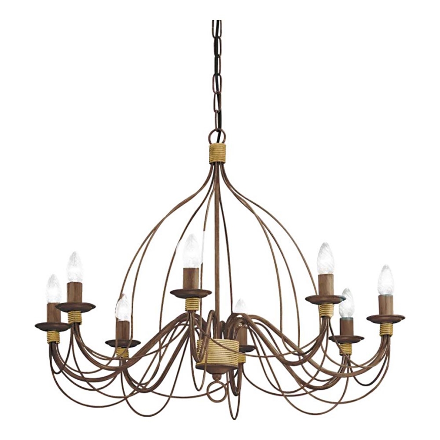 Ideal Lux - Kattokruunu ketjussa CORTE 8xE14/40W/230V halkaisija 80 cm kupari