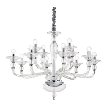 Ideal Lux - Kattokruunu ketjussa DANIELI 12xE14/40W/230V halkaisija 94 cm läpinäkyvä