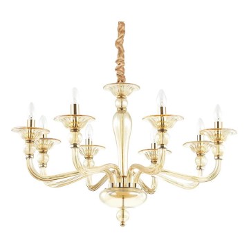 Ideal Lux - Kattokruunu ketjussa DANIELI 8xE14/40W/230V halkaisija 85 cm messinki