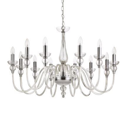 Ideal Lux - Kattokruunu ketjussa DOGE 12xE14/40W/230V halkaisija 91 cm kiiltävä kromi