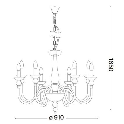 Ideal Lux - Kattokruunu ketjussa DOGE 12xE14/40W/230V halkaisija 91 cm kiiltävä kromi