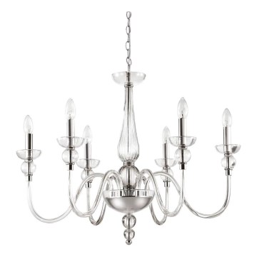 Ideal Lux - Kattokruunu ketjussa DOGE 6xE14/40W/230V halkaisija 75 cm kiiltävä kromi