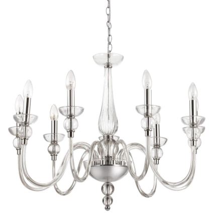 Ideal Lux - Kattokruunu ketjussa DOGE 9xE14/40W/230V halkaisija 75 cm kiiltävä kromi