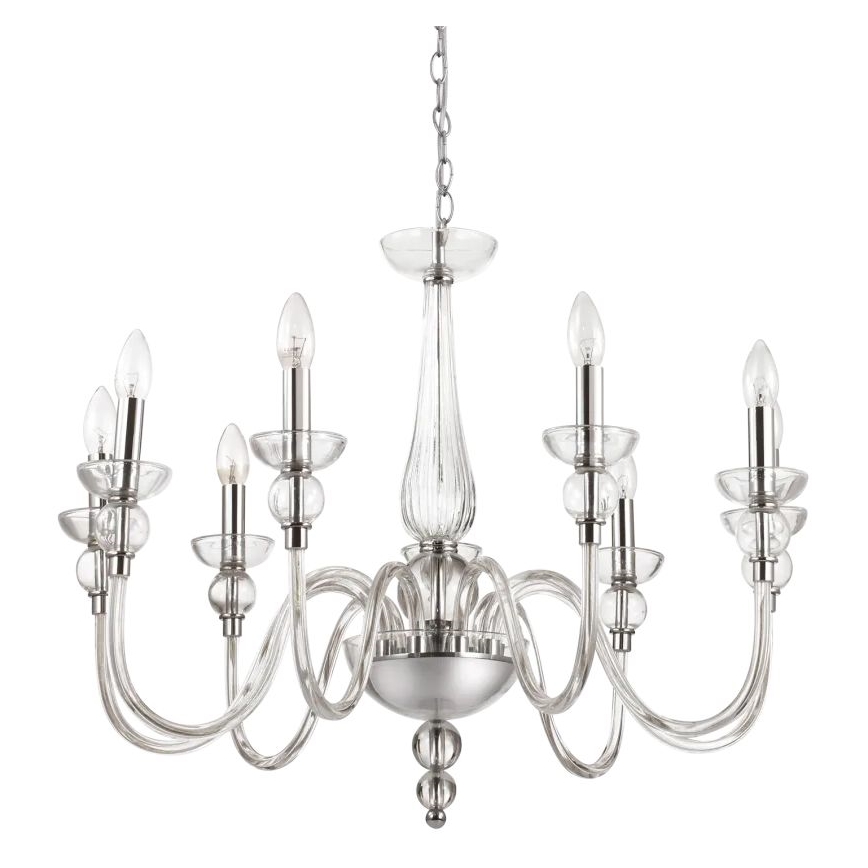Ideal Lux - Kattokruunu ketjussa DOGE 9xE14/40W/230V halkaisija 75 cm kiiltävä kromi