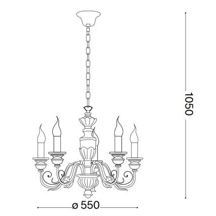 Ideal Lux - Kattokruunu ketjussa FIRENZE 5xE14/40W/230V halkaisija 55 cm kulta