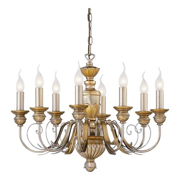 Ideal Lux - Kattokruunu ketjussa FIRENZE 8xE14/40W/230V halkaisija 64 cm kulta
