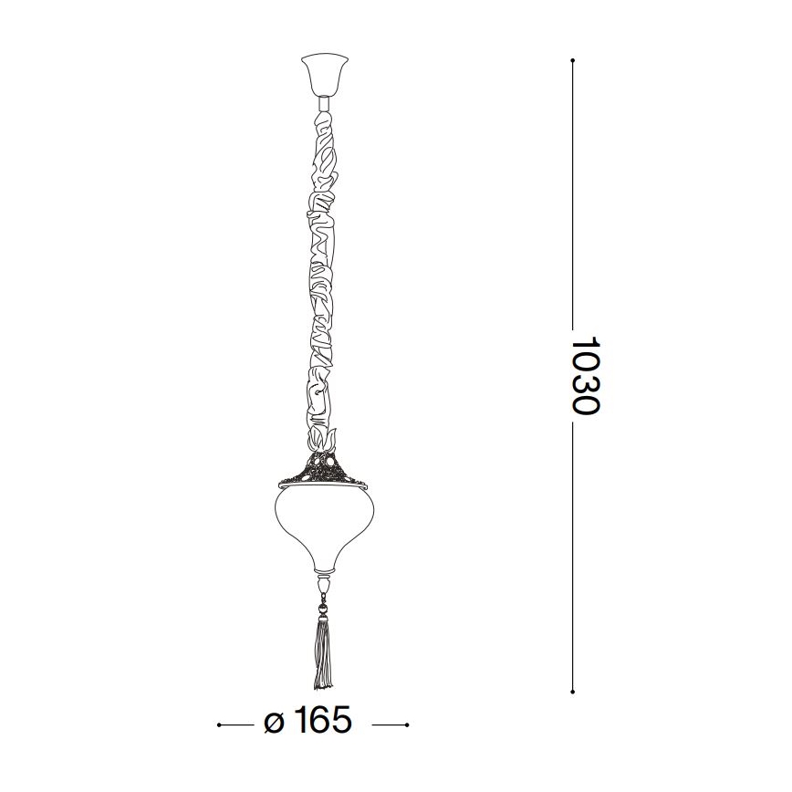 Ideal Lux - Kattokruunu ketjussa HAREM 1xE27/42W/230V halkaisija 16,5 cm messinki