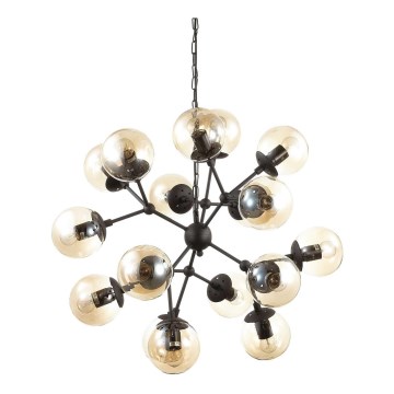 Ideal Lux - Kattokruunu ketjussa KEPLER 18xE27/42W/230V halkaisija 69 cm musta/savuinen