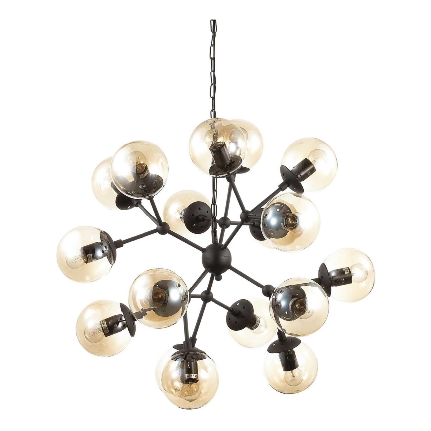 Ideal Lux - Kattokruunu ketjussa KEPLER 18xE27/42W/230V halkaisija 69 cm musta/savuinen