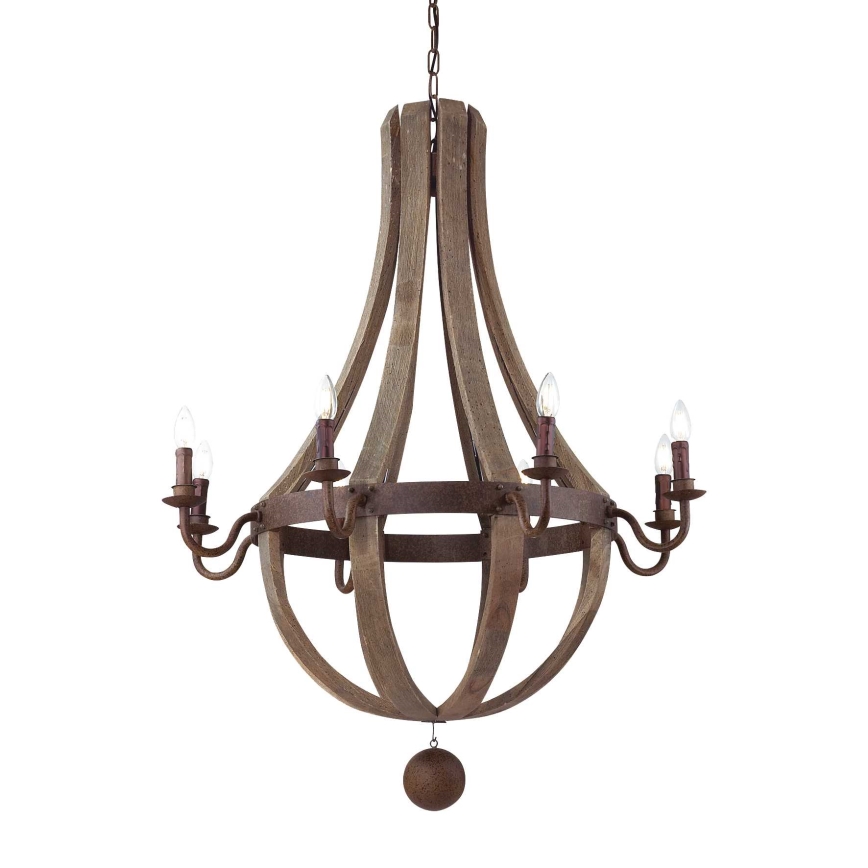 Ideal Lux - Kattokruunu ketjussa MILLENNIUM 8xE14/40W/230V halkaisija 92 cm Koivu/ruskea