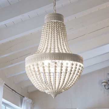 Ideal Lux - Kattokruunu ketjussa MONET 5xE14/40W/230V halkaisija 40 cm hamppu/valkoinen