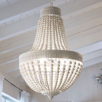 Ideal Lux - Kattokruunu ketjussa MONET 6xE14/40W/230V halkaisija 50 cm hamppu/valkoinen