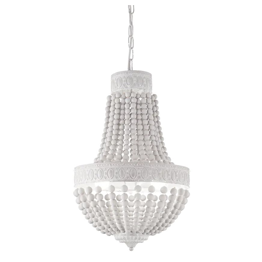Ideal Lux - Kattokruunu ketjussa MONET 6xE14/40W/230V halkaisija 50 cm hamppu/valkoinen