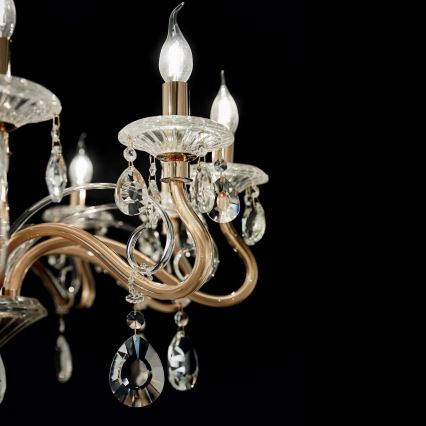 Ideal Lux - Kristalli-ketjukattokruunu NEGRESCO 10xE14/28W/230V halkaisija 85 cm kulta
