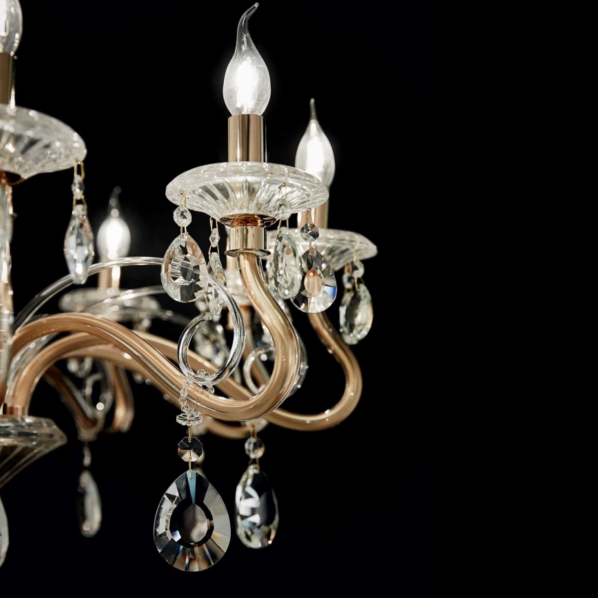 Ideal Lux - Kristalli-ketjukattokruunu NEGRESCO 10xE14/28W/230V halkaisija 85 cm kulta